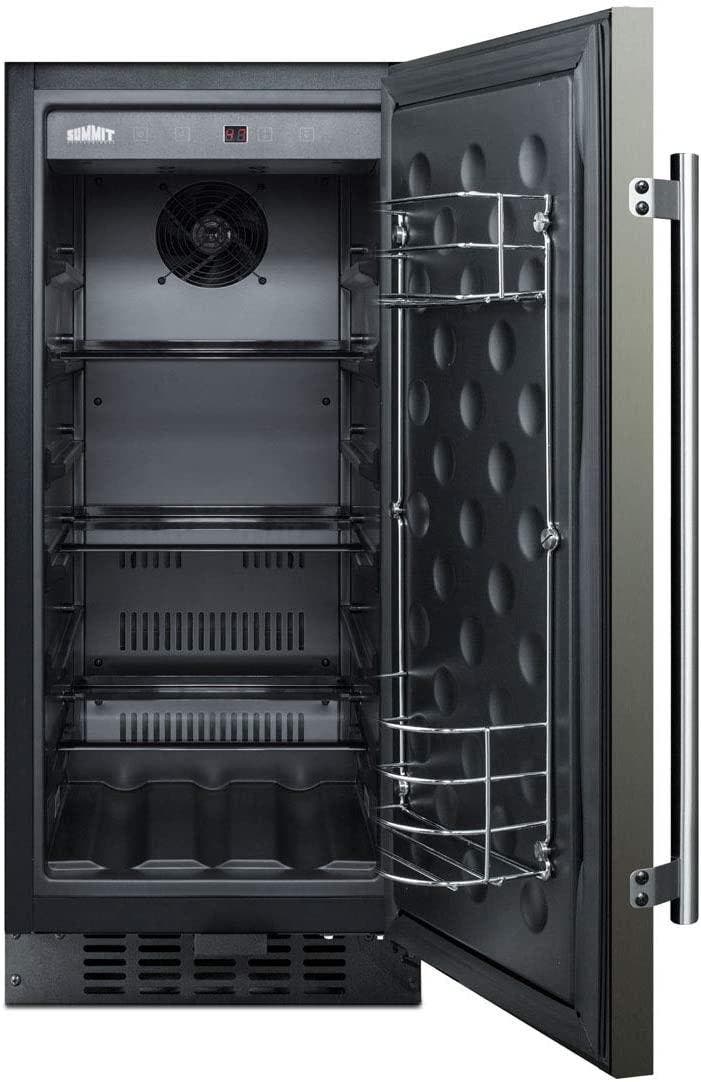 Summit FF1532BKS Black Stainless Steel/Black