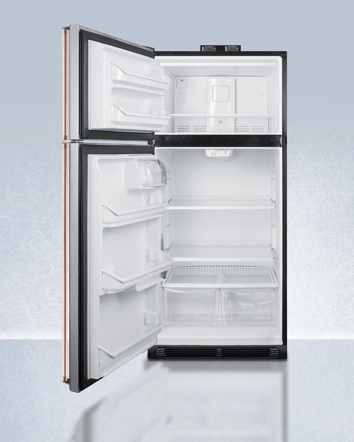 Summit BKRF18PLCPLHD Stainless Steel/Gray, Copper Handles, Left Hinge