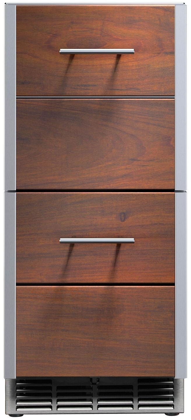 304-Grade Stainless Steel, Oiled Ipe Wood, Two Drawer, 3.0 Cu. Ft.