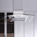 CCC 600/395 CFM Curved Glass Island Hood