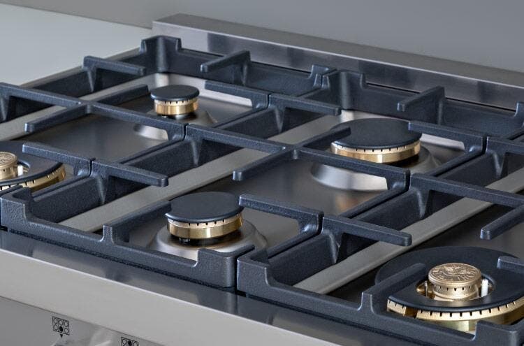 Bertazzoni PROF486GRTBXTLP Stainless Steel, Brass Burners, Liquid Propane