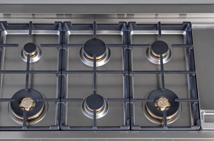 Bertazzoni PROF486GRTBXTLP Stainless Steel, Brass Burners, Liquid Propane