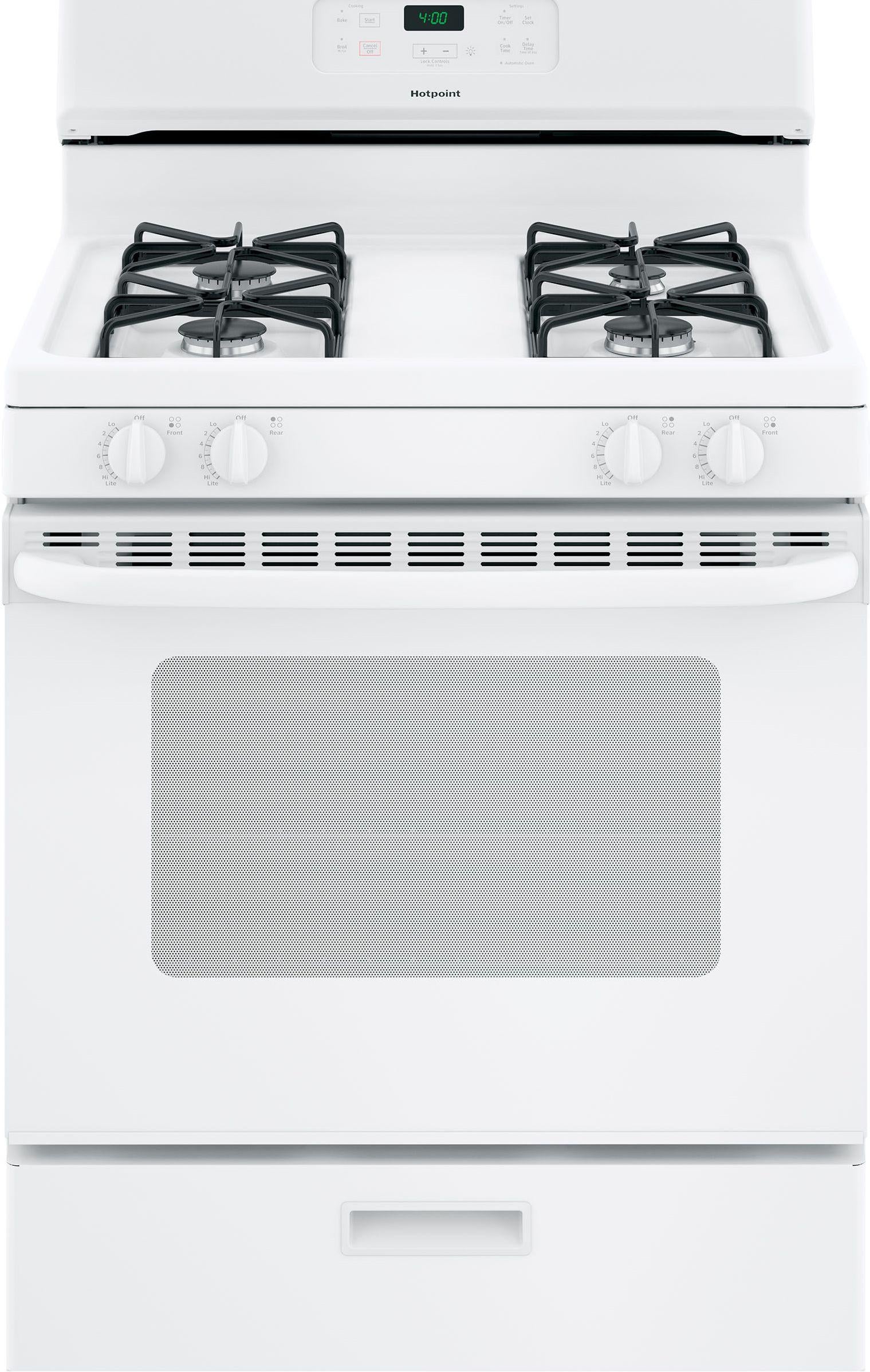 Hotpoint RGBS400DMWW 30 Inch Freestanding Gas Range White