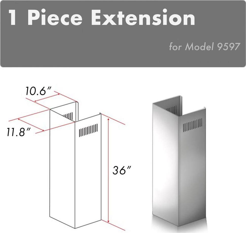 Zline 1PCEXT9597 Brushed 430 Stainless Steel