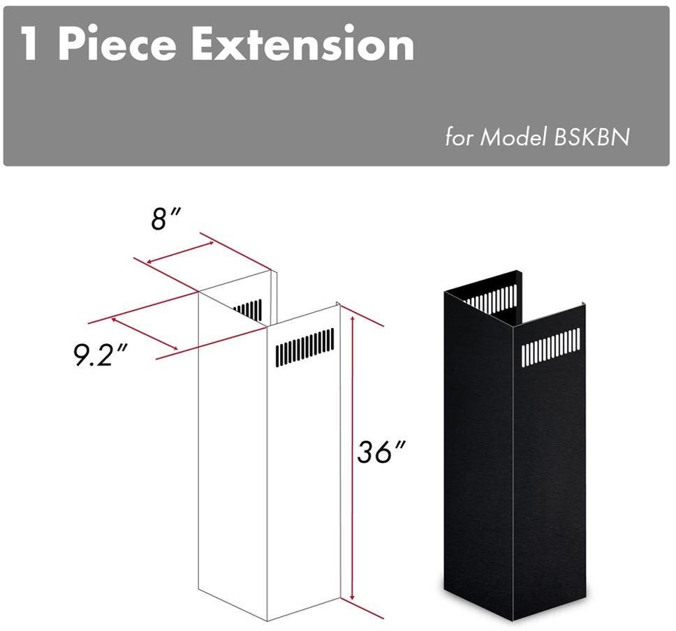 Zline 1PCEXTBSKBN Black Stainless Steel