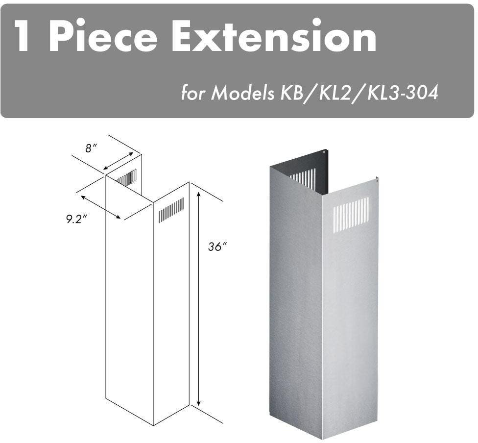 Zline 1PCEXTKBKL2KL3304 Brushed 304 Stainless Steel
