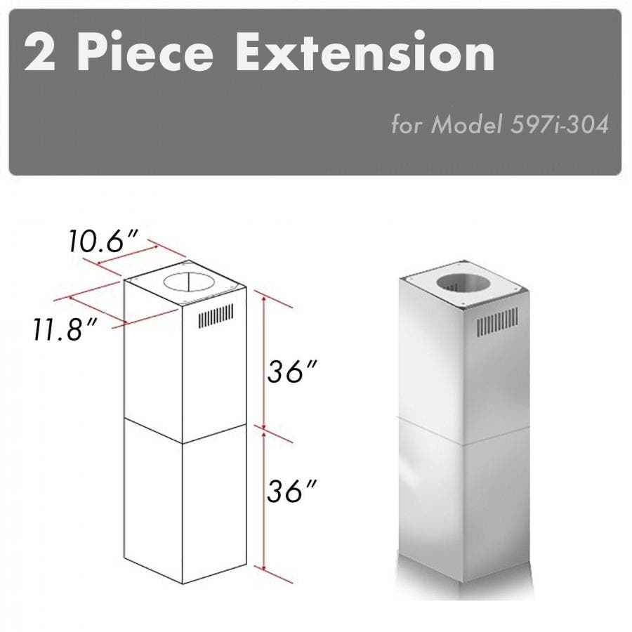 Zline 2PCEXT597I304 Brushed 304 Stainless Steel