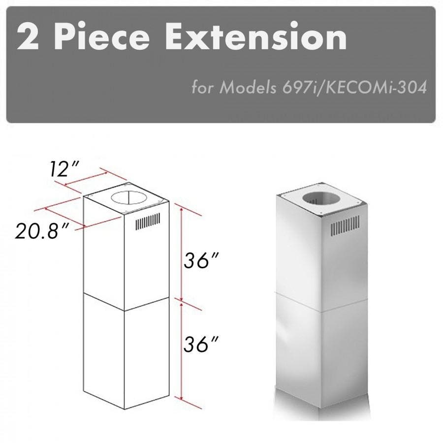 Zline 2PCEXT697IKECOMI304 Brushed 304 Stainless Steel