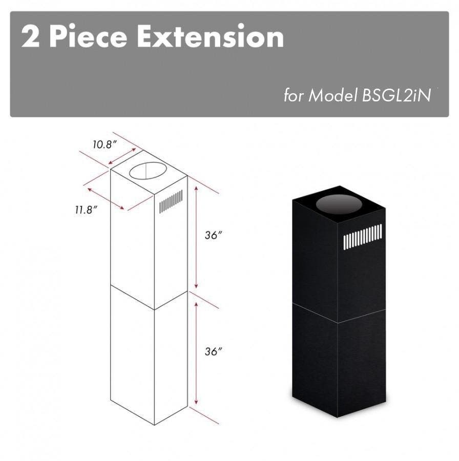 Zline 2PCEXTBSGL2IN Black Stainless Steel
