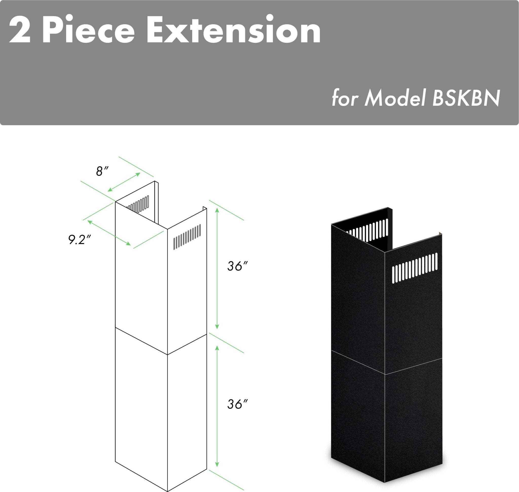 Zline 2PCEXTBSKBN Black Stainless Steel