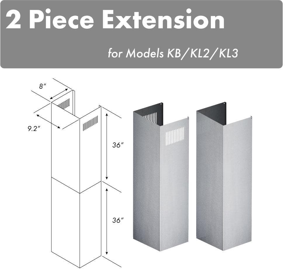 Zline 2PCEXTKBKL2KL3 Brushed 430 Stainless Steel