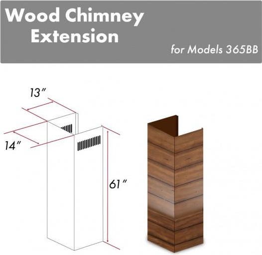 Zline 365BBE Panelled Birch Wood Grain With Stainless Steel Acc...
