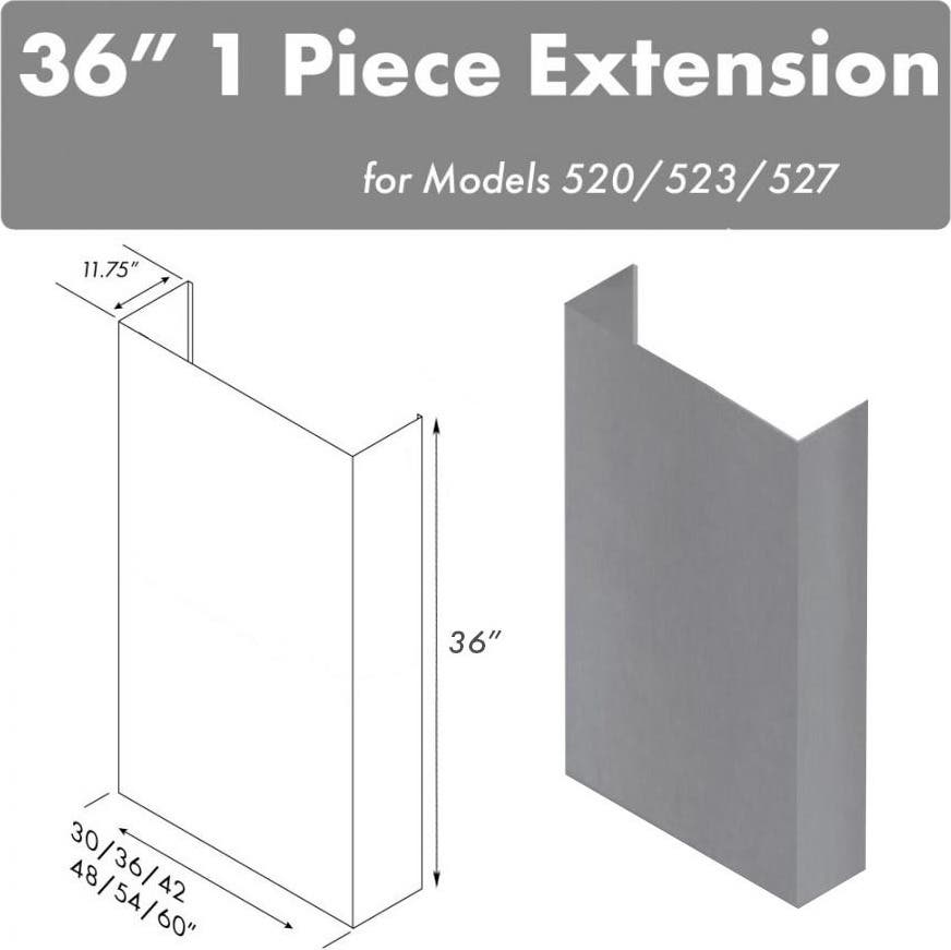 Zline 520523527543FTEXT Brushed 430 Stainless Steel