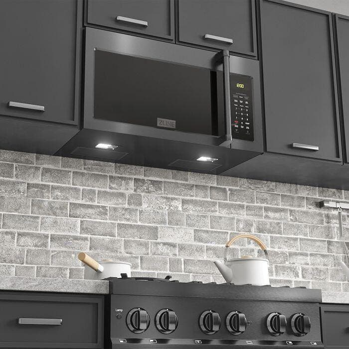 Zline MWOOTRH30BS Black Stainless Steel, Modern Handle