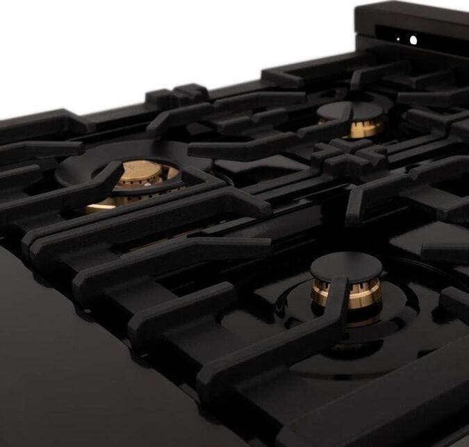 Zline RTBBR30 Black Stainless Steel, Brass Burners