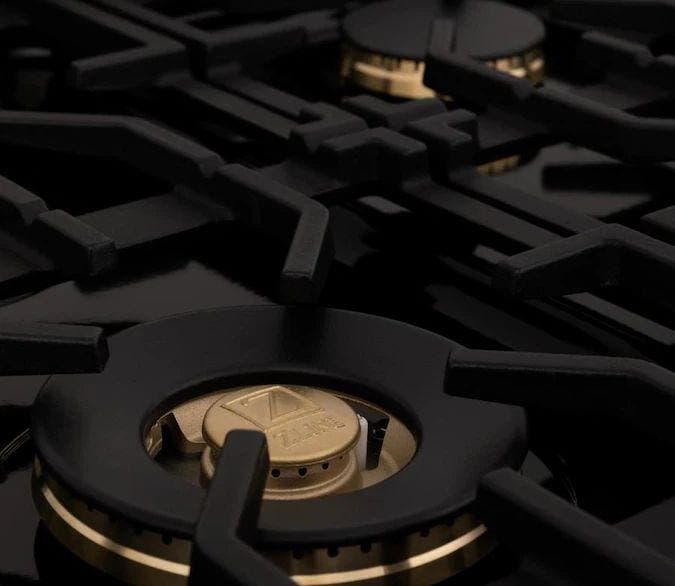 Zline RTBBR30 Black Stainless Steel, Brass Burners