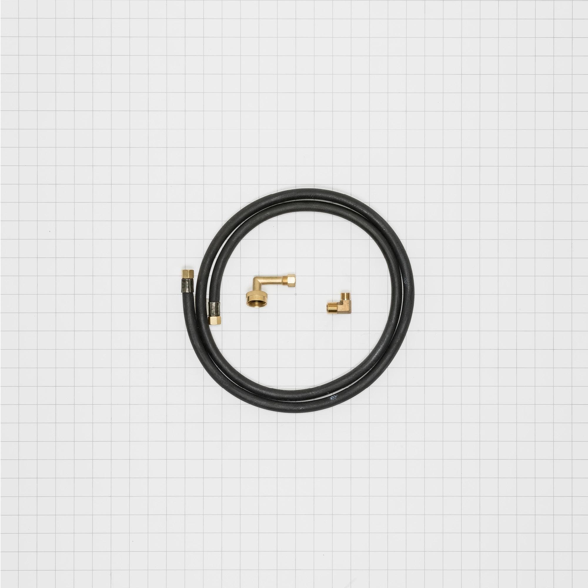 Dishwasher Fill Hose Kit of 6' EPDM water supply line with 3/8" compression fitting (2), 3/4" gooseneck, 3/8" elbow