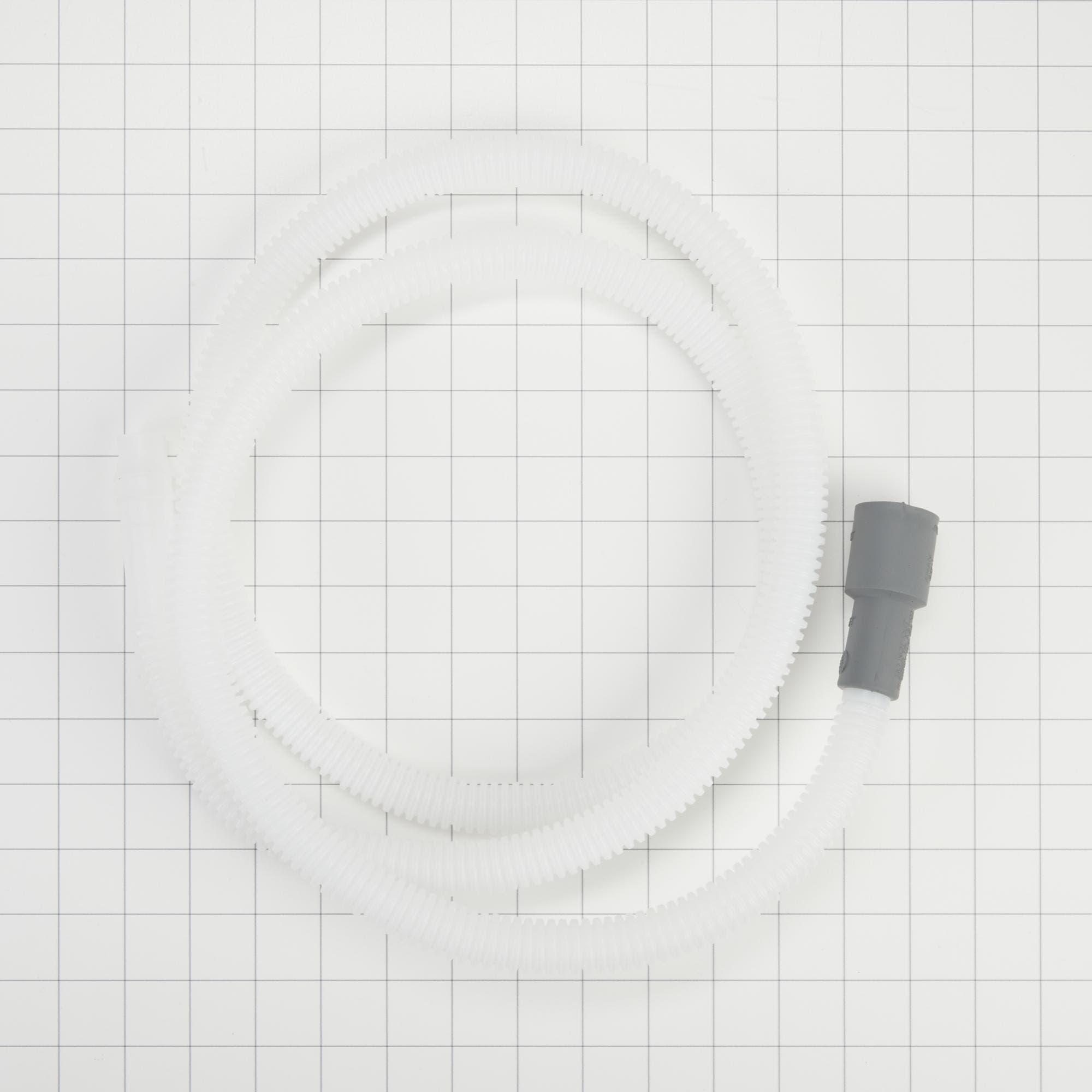 Dishwasher Drain Hose Extension, White-colored, with 6' flexible corrugated plastic hose for tall tub models