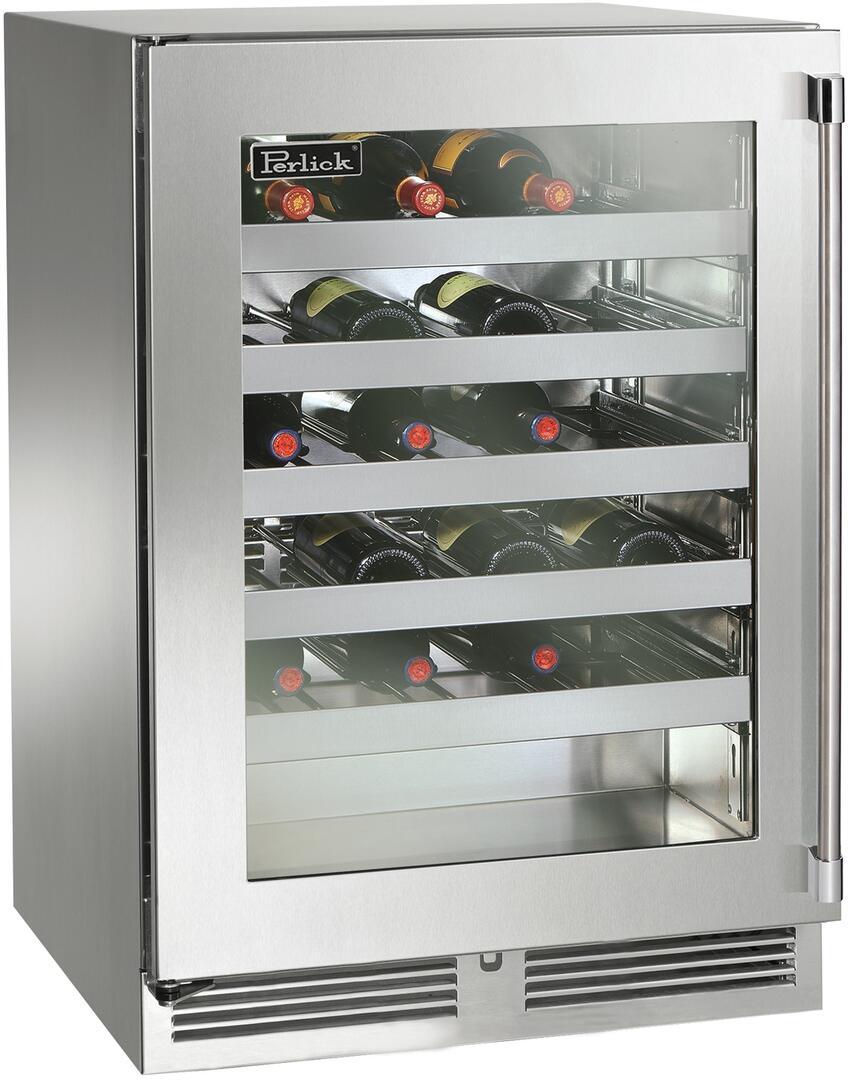 Perlick HP24DS44R 24 Inch, 5.2 Cu. Ft. Built-In Wine Cooler Panel