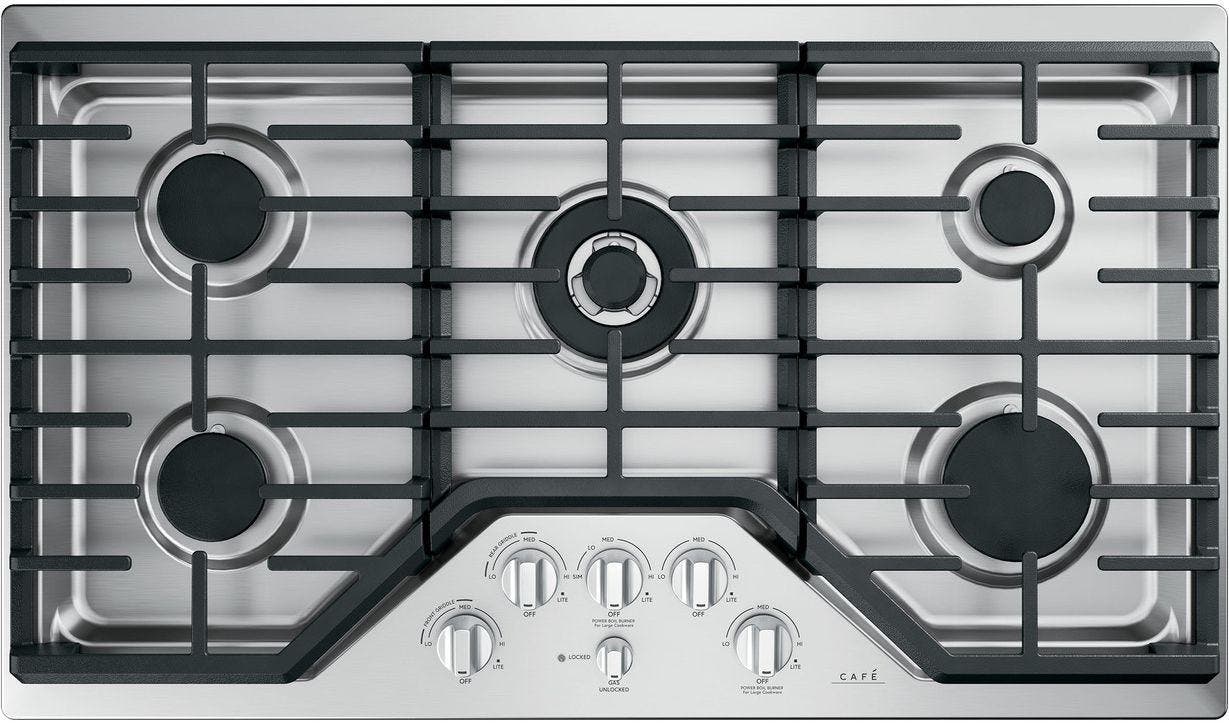 Cafe CGP95362MS1 Stainless Steel with Brushed Stainless Knobs