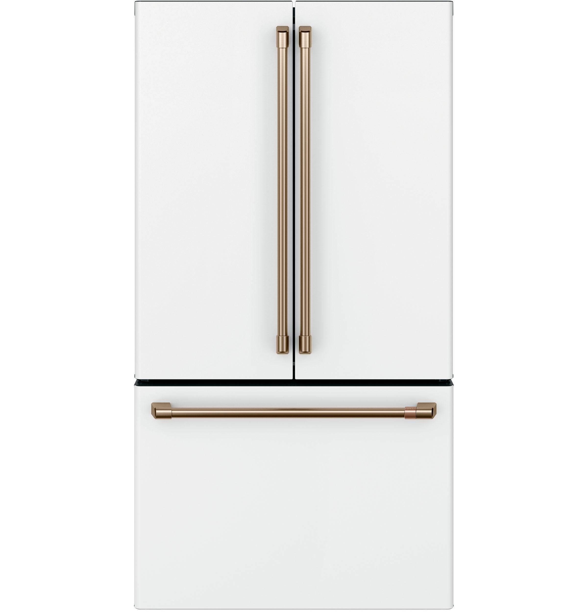 Matte White with Brushed Bronze Handles