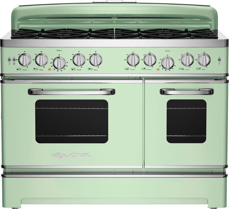 Big Chill BCR48JGNG 48 Inch Freestanding Retro Gas Range Jadite