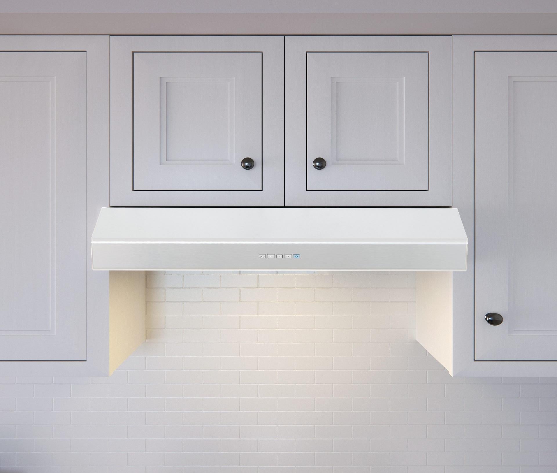 Zephyr AK1236CW Convertible Under Cabinet Range Hood: White, 36