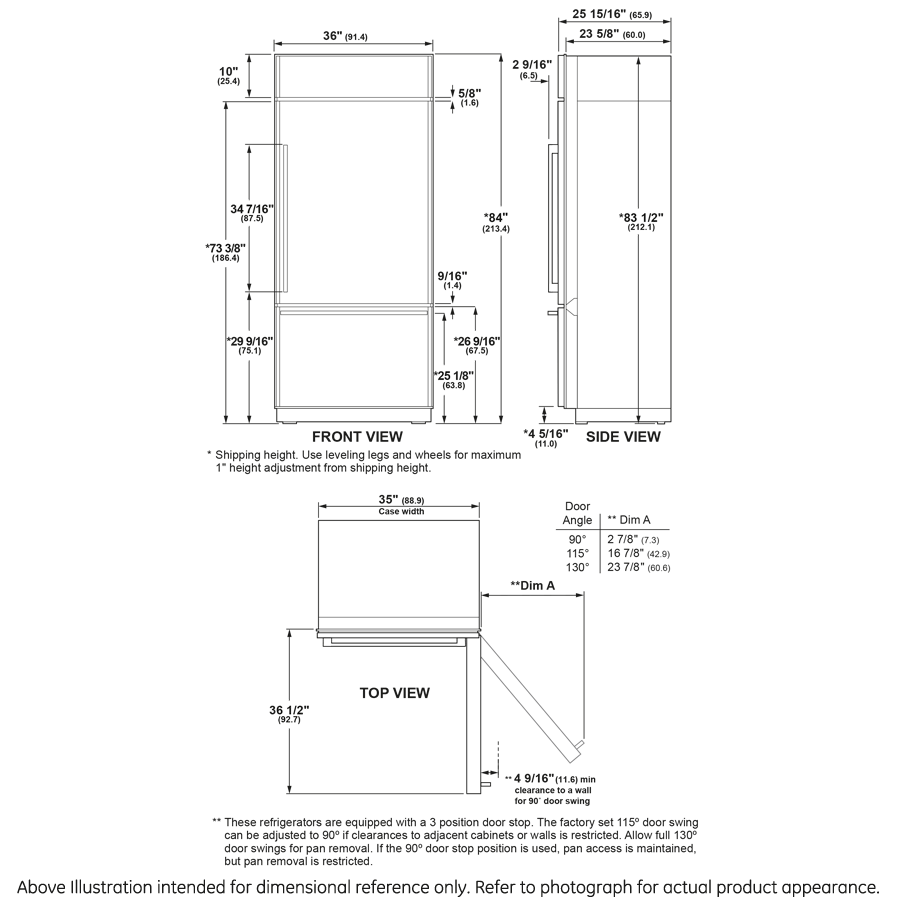 Cafe CDB36LP2PS1 Stainless Steel, Left Hinge