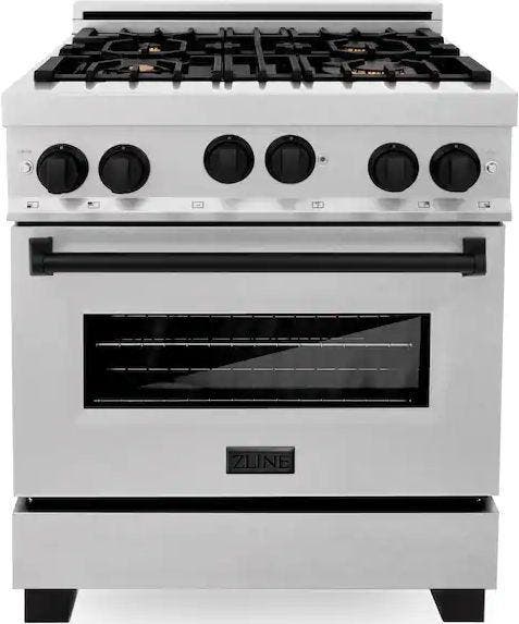 Zline RGSZSN30MB Durasnow Stainless Steel with Matte Black Accents