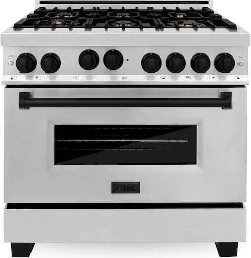 Zline RGSZSN36MB Durasnow Stainless Steel with Matte Black Accents