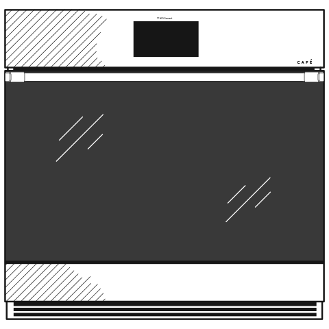 Cafe CKS70DM2NS5 Platinum Glass