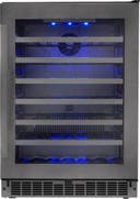 24 Inch, 5.6 Cu. Ft. Built-In/Freestanding Single Zone Wine Cooler with LED Light
