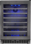 24 Inch, 5.6 Cu. Ft. Built-In/Freestanding Single Zone Wine Cooler with LED Light
