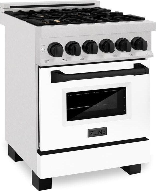 Zline RASZWM24MB Durasnow Stainless Steel with White Matte Door and...