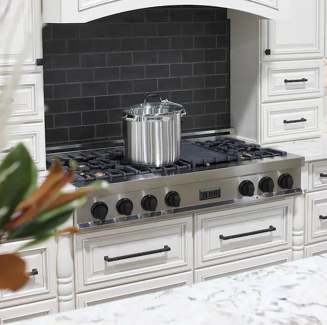Zline RTZ48MB Stainless Steel and Matte Black Accents