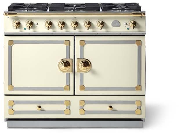 La Cornue C1VF Ivory With Stainless Steel & Polished Brass