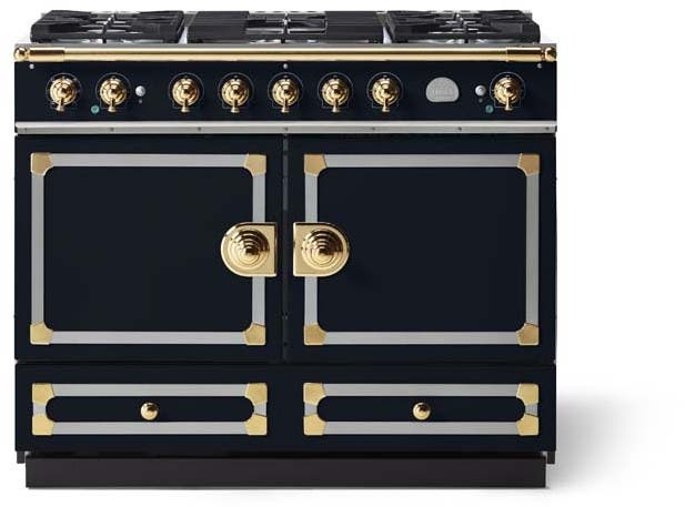 La Cornue C1DF Dark Navy Blue With Stainless Steel & Polished Bra...