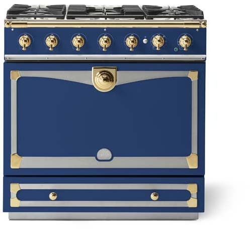 La Cornue C9RF Royal Blue With Stainless Steel & Polished Brass