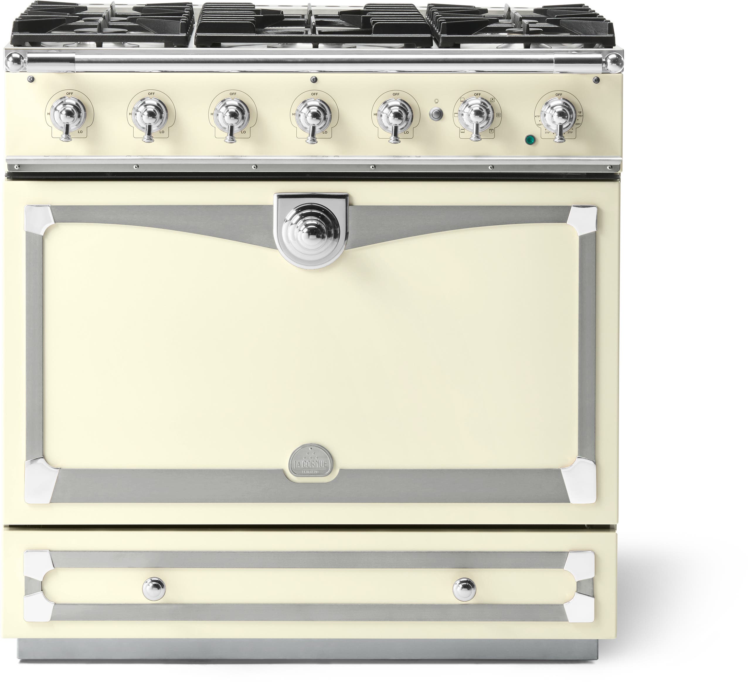 La Cornue C9CP Blanc With Stainless Steel & Polished Chrome