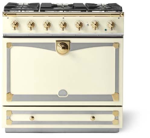 La Cornue C9CF Blanc With Stainless Steel & Polished Brass