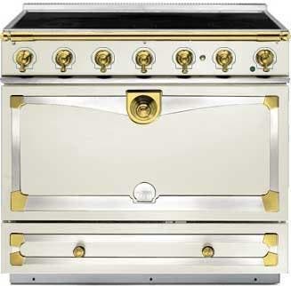 La Cornue C9VFI Ivory With Stainless Steel & Polished Brass