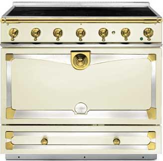 La Cornue C9CFI Blanc With Stainless Steel & Polished Brass