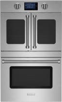 30 Inch Double Electric Wall Oven with 8.2 cu. ft. Total Capacity, French Doors, True Convection Oven, Built-In Baking Stone, Touch Screen, Infrared Broiler, Meat Probe, Continue Clean, and 5000W Infrared Broiler