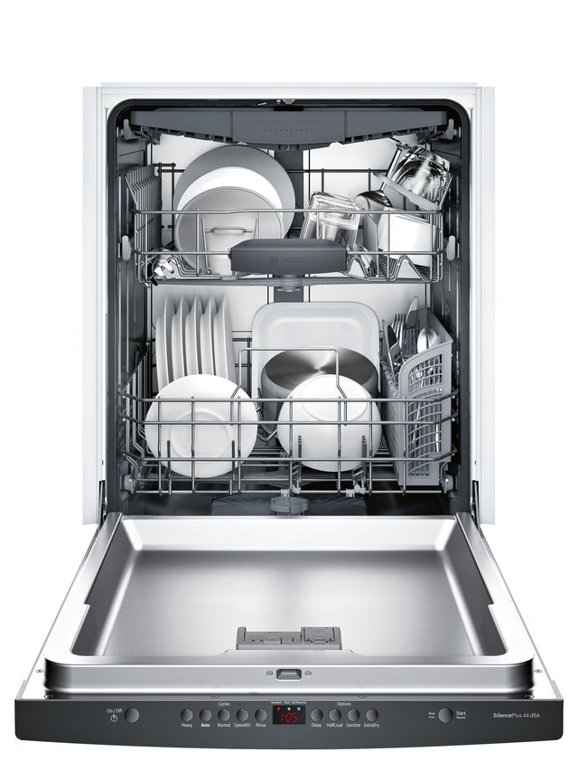 Bosch SHSM63W56N 24 Inch Built-In Scoop Handle Dishwasher with 16 P...