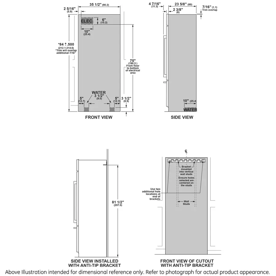 Cafe CDB36RP2RS1 Right Hinge, Stainless Steel
