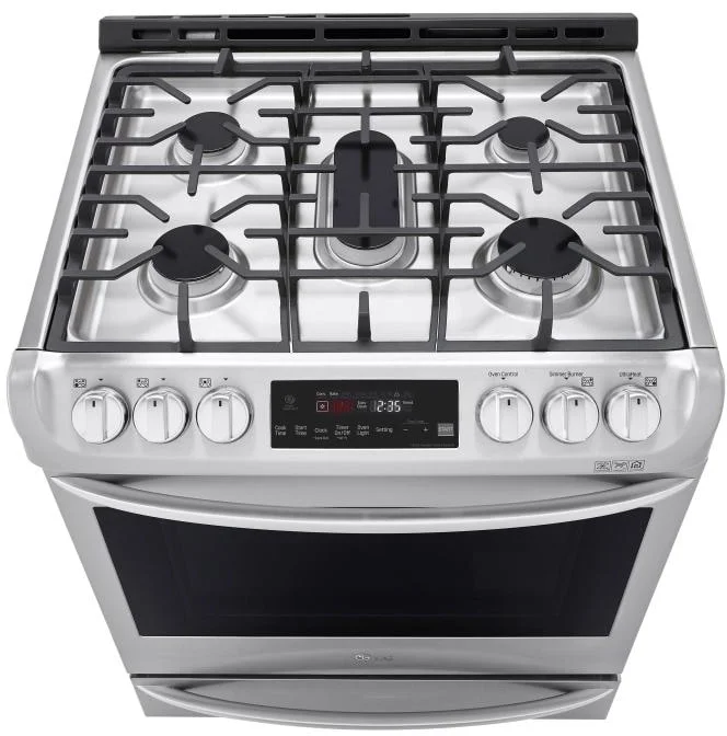 LG - 6.3 Cu. Ft. Smart Slide-In Dual Fuel True Convection Range with EasyClean and ProBake Convection - Stainless Steel - Thumbnail 5