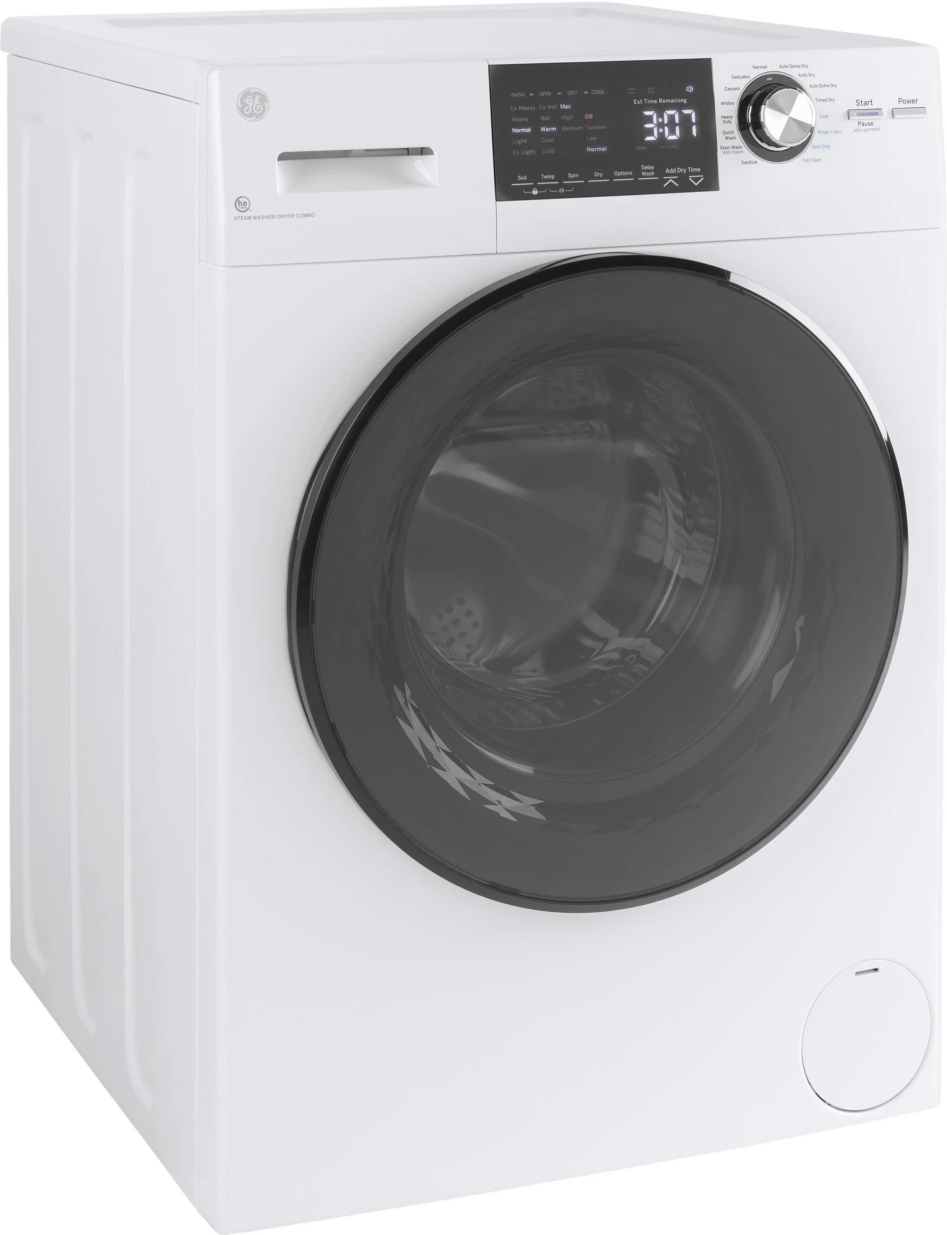 GE GFQ14ESSNWW 24 Inch Front Load Electric Washer/Dryer Combo with 2.4 cu. ft Capacity, 14 Cycle Options, 5 Heat Selections, 1,450 RPM Spin Speed, NSF Sanitize, Timed Dry, Steam, 24 Hour Delay Start and Optional Wi-Fi Connect: White - Thumbnail 4