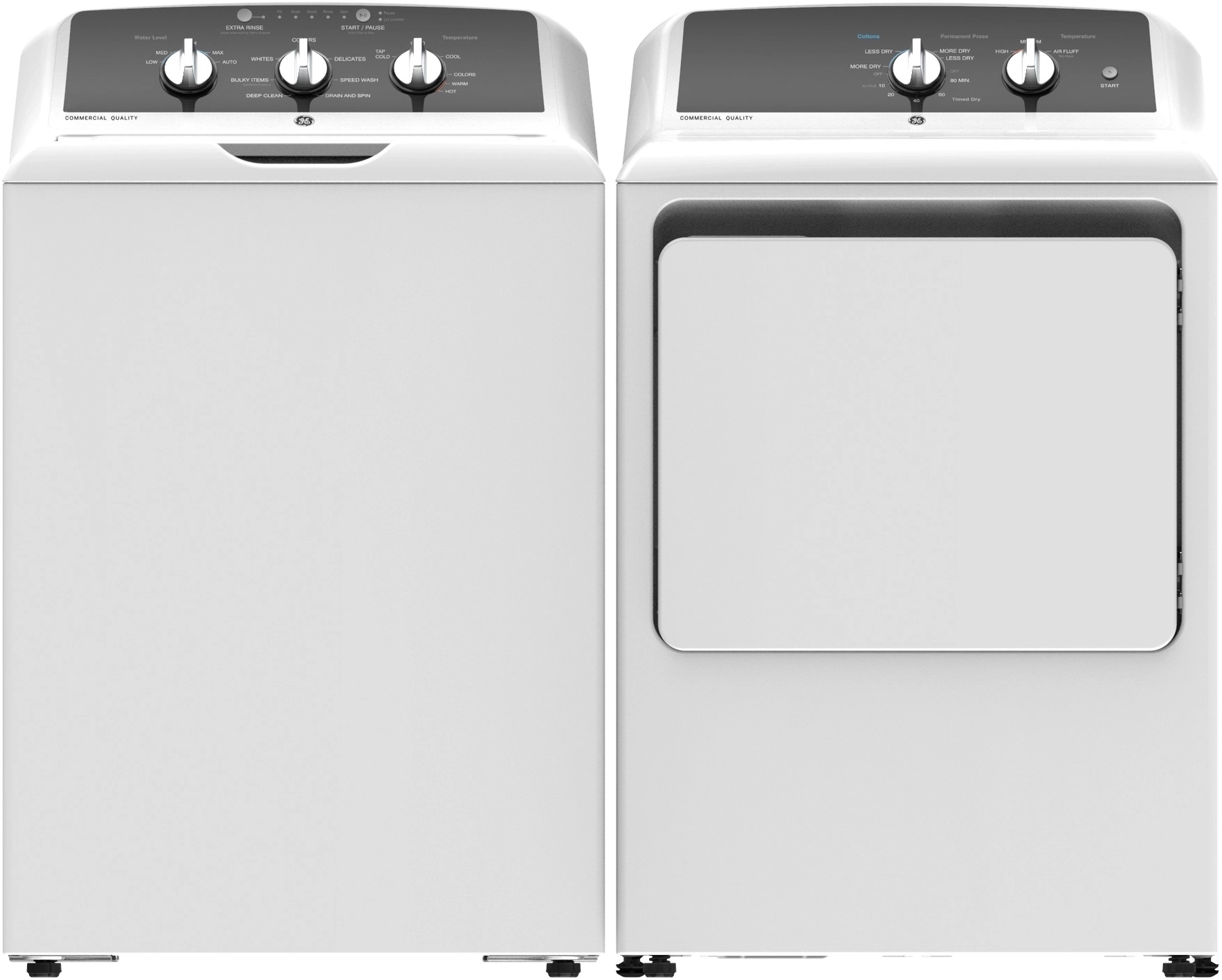 GE GTW525ACPWB White W/ Black Stainless Look Graphics