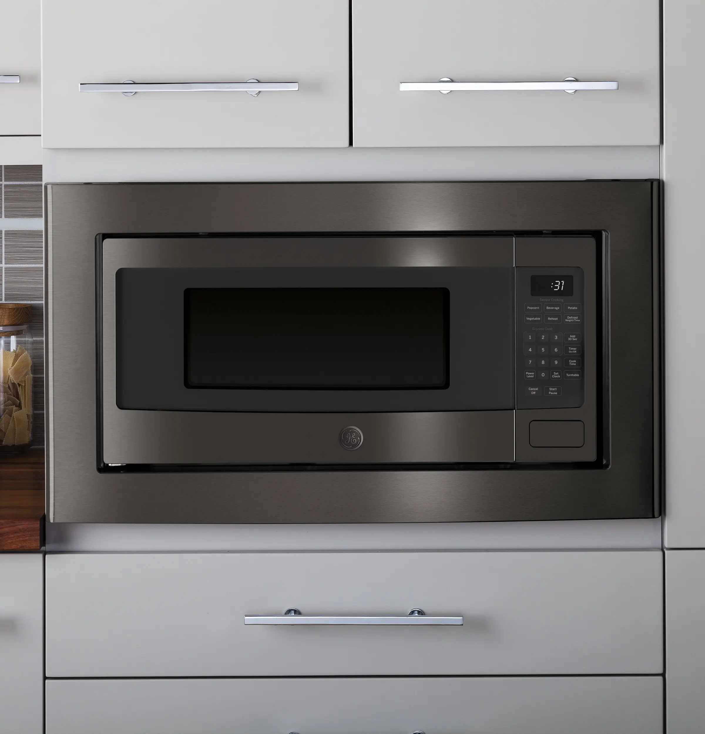 GE PEM31BMTS Black Stainless Steel