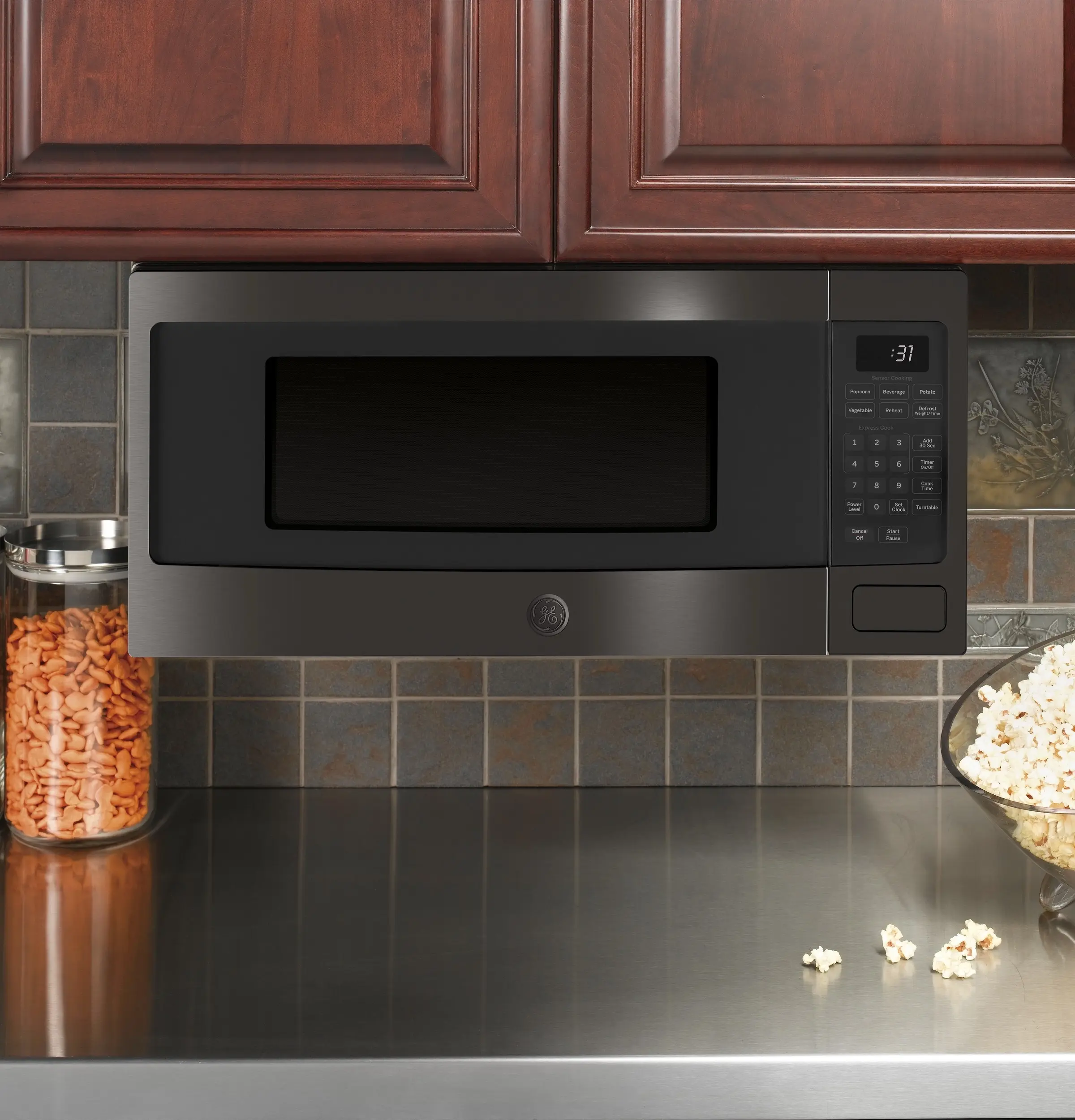 GE PEM31BMTS Black Stainless Steel